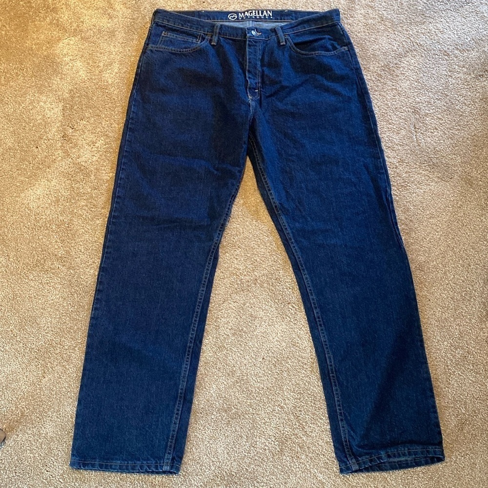 Magellan Outdoors Relaxed Fit Jeans 35MAGNM Blue 38 x 32